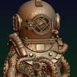 37.png Diving helmet with octopus
