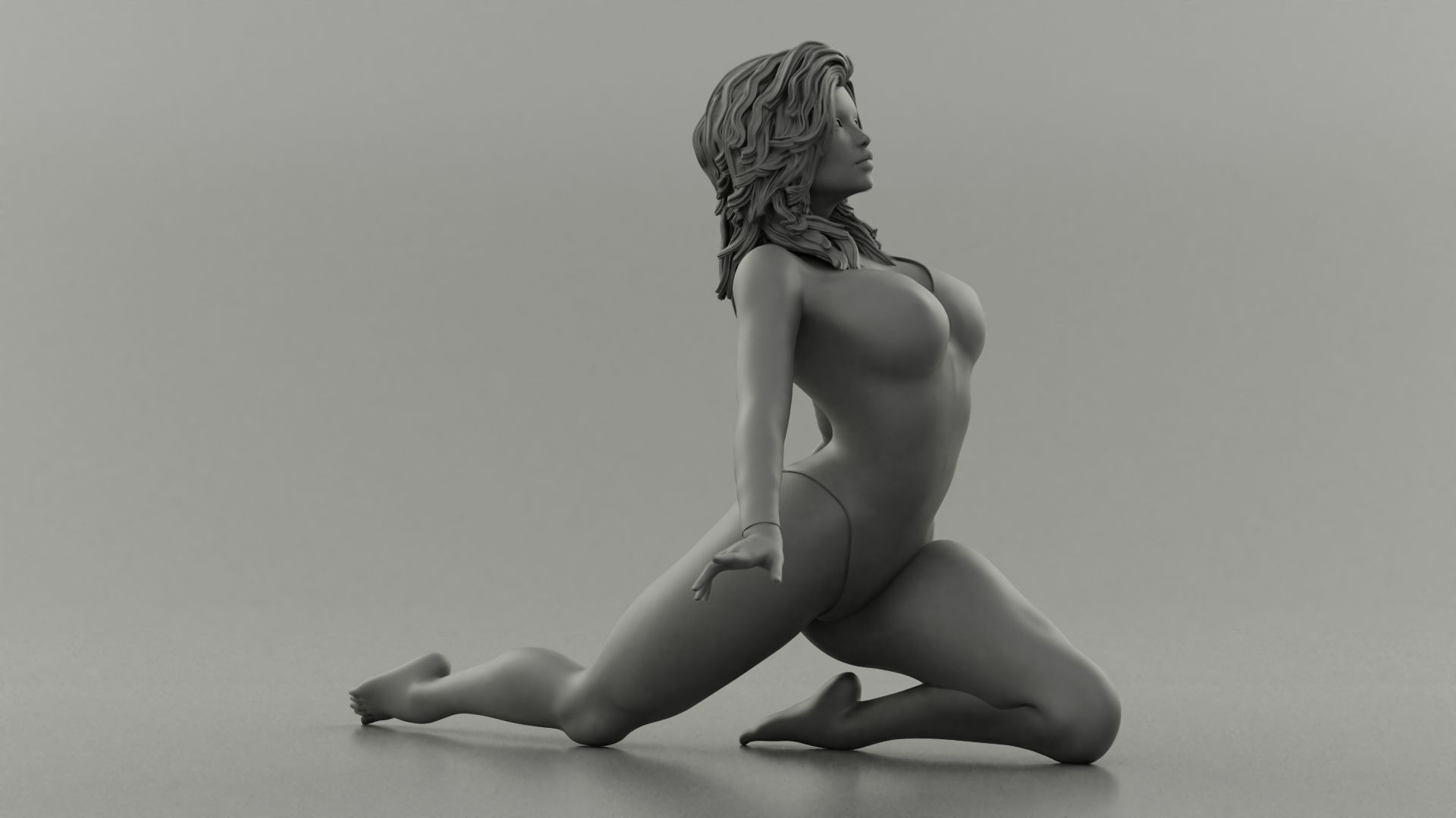 8.jpg 3D file Young Girl Doing Yoga Pose 3D Print Model・3D printer design to download, 3DGeshaft
