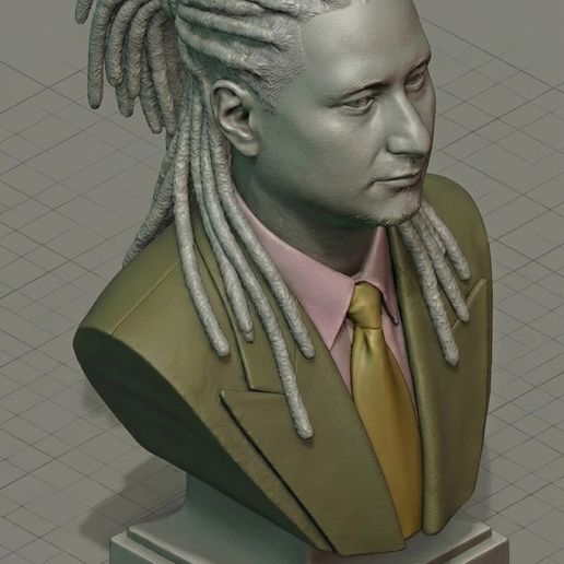 👨 Realistic Man Bust with Dreadlocks / Busto Hombre con Rastas (Suit ...