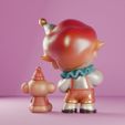dimoo3.jpg Dimoo Clown - 3D Pop Mart Figure / Clown with Monkey