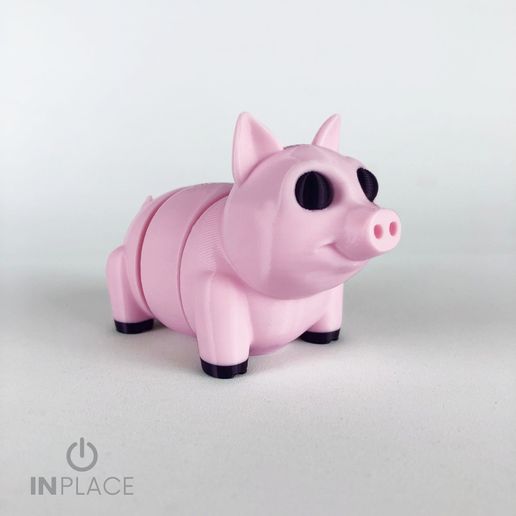 1d.jpg Cute Pig Articulated (dark eyes version)
