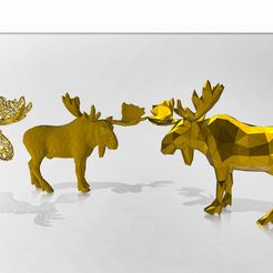 1.jpg Moose - Moose - Voxel - LowPoly - Wireframe 3D Model Print