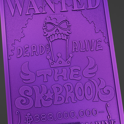 wanted10.png Archivo STL brook wanted poster - one piece・Diseño para descargar y imprimir en 3D