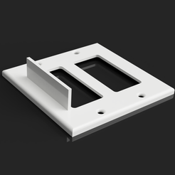 Double-Gang-side.png Archivo STL Cubierta/placa de interruptor de movimiento con escudo direccional (doble banda)・Plan para descargar y imprimir en 3D, Jaydawgx7