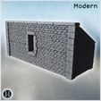 5.jpg Open-front stone shelter with sloped corrugated metal roof, timber post support, brick interior wall, raised storage platform and bare earth floor for equipment staging (8) - Modern WW2 WW1 World War Diaroma Wargaming RPG Mini Hobby