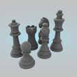 chess_stl-render-3.png Jeu de pièces d'échecs v3 - imprimable en 3d