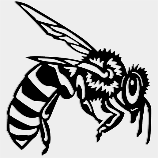 Bees and Honeycomb 15 - 2D/3D Wall Art STL+SVG For CNC Router, Plasma, Waterjet, Laser & 3D Printer - 3D model önizlemesi