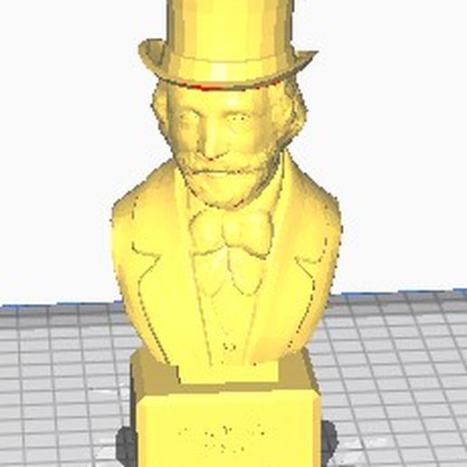 Giuseppe Verdi Bust with Top Hat 3D model