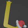 L-Llavero.png LETTER L STYLE HARRY POTTER WITH CHRISTMAS HAT + KEY RING