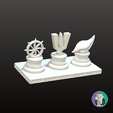 Tirupati-Balaji-Tirumala-Venkateshwara-swamy-tilak-3d-logo-emblem-1.png.png Elegante Tirupati Balaji Símbolo Sagrado Set | Chakra Tilak Shankh Emblema Trio | Vaishnav Hindu Decor | Dashboard Car Emblem Temple STL | 8" / 203 Mm