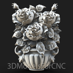 1.png 3D-Modell STL-Datei für CNC-Router Laser & 3D-Drucker Blumen 10