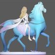 5.jpg Elsa on horse white dress FROZEN2 disney girl princess 3D print model