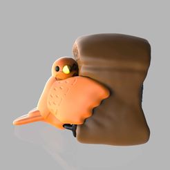 render.215.jpg STL-Datei Niedlicher Brot liebender Vogel・3D-druckbare Vorlage zum herunterladen