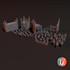 WholeArmy_2.jpg Бесплатный STL файл Стартовый набор 750p Grimdark Future Starter Set - Люди против космических зомби・Дизайн 3D-принтера для скачивания