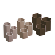 Untitled3.png Hexagonal Pen Pot 1 STL File - Digital Download -3 Sizes- Homeware, Minimalist Modern Design