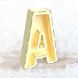 A_render-3d_LR.jpg 3D ALPHABET LETTERS & NUMBERS DESIGNS FOR LASER CUTTING +44CM