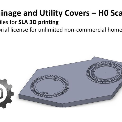 Folie8.jpg H0 Maßstab - Stadtentwässerung und Versorgungsabdeckungen Set 3D-Druck Modell