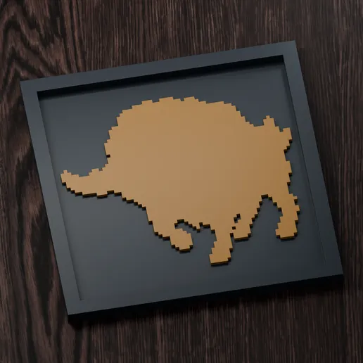 Bouffalant - Pokemon Silhouette Frame | Gen 5 sprite style | STL