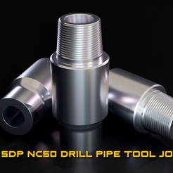 NC50-Pipe-Tool-Joint.png STL file Drill Pipe Tool Joint - NC50・3D print design to download