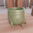 untitled3.png 3D Sitting Cute Planters with 2 Lip Versions and 3D Stl Files & Planter Pot, 3D Printed Decor, Indoor Planter, 3D Printing, Small Planter