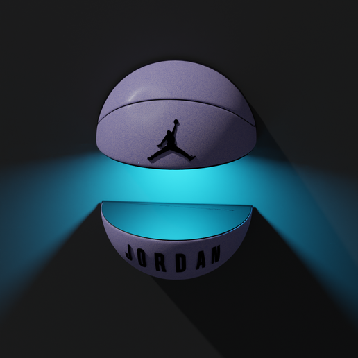 Floating Shelf Jordan Basketball | LED Sneaker Rack | STL 3D Printing