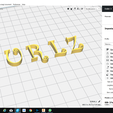 CURA.png CURLZ font uppercase 3D letters STL file