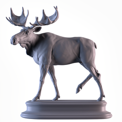 001.png Datei STL Elch・Modell für 3D-Druck zum herunterladen