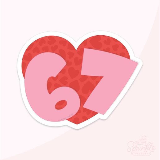 Number 67 Heart Cookie Cutter STL – 2 Inch Birthday Number Shape
