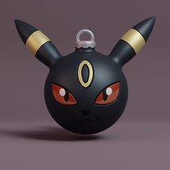 ornament-umbreon-render.jpg Fichier STL Pokemon - Décoration de Noël Umbreon・Plan pour imprimante 3D à télécharger, Fontoura3D