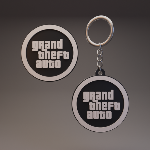 Grand Theft Auto - Keychain and Coin/Badge 3D model