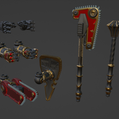 Arm-weapons.png Fichier 3D gratuit [Tabletop Minis - FREE & presupported] ARM WEAPONS Addon Pack for Space Knight Bondsman・Plan pour imprimante 3D à télécharger