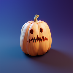 0001.png STL file Scared Carved Pumpkin - Jack O Lantern- Halloween・Model to download and 3D print