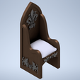 render-colour-2.png Chair / Throne – Miniature for Fantasy D&D Dungeons and Dragons RPG Roleplaying Games. 28mm Scale