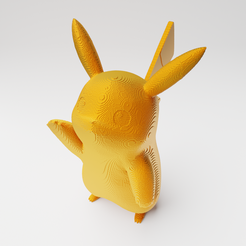 pikachu.png Archivo STL gratis Pikachu retro・Diseño imprimible en 3D para descargar