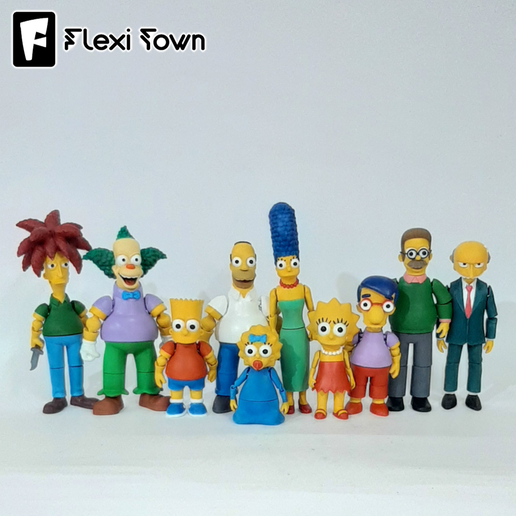 Flexi The Simpsons – Full 10-Model Collection | Articulated Fidget Figures | Flexi Toys | 3MF Included