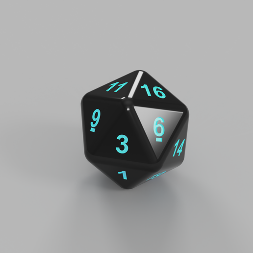 20-sided die 3D model
