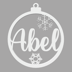 abel.png ABEL - Bola de Natal com Nome - Ornamento
