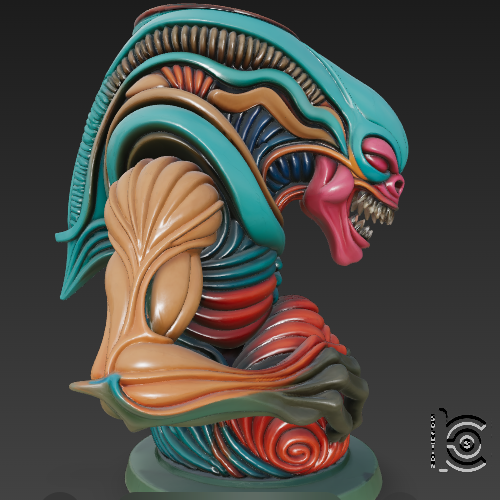 Alien Mug V2 - Biomech Coffee Warrior - 3D printable model STL File for  3D printingCults