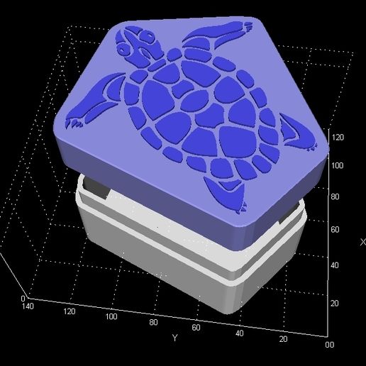 Turtle storage box - 3D model önizlemesi