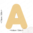 letter_a~3in-cm-inch-cookie.png Letter A Cookie Cutter 3in / 7.6cm