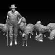 3454543.jpg shepherd and sheep 3D print model