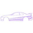 STL file 2 Fast Furious 1999 Nissan Skyline GT-R (R34) 🖼️・3D