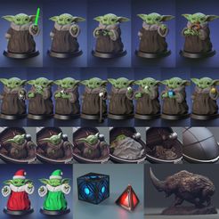 babyyoda-D-2.jpg Файл 3D Детский набор Йода・Дизайн 3D принтера для загрузки