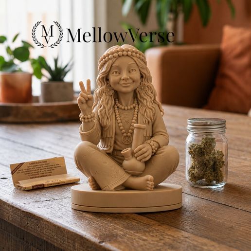 Hippie Girl Herb Grinder-2Part Magnetic - MellowVerse