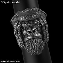 Pirate_monkey_vol2_ring_K1.jpg 3D-Datei Piraten-Affe vol2 Ring-Schmuck・Modell zum Herunterladen und 3D-Drucken