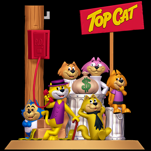1.png 3D file Top Cat Diorama・Model to download and 3D print, SillyToys