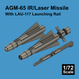 AGM-65-Maverick-v3.png 1/72 AGM-65 Maverick Infrared (IR) and Laser Guided Missile with LAU-117