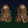 03.png Diving helmet with octopus