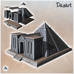 1-PREM.jpg Ägyptische Pyramide mit Monumentalplattform Eingang (2) - Canyon Sandlandschaft 28mm 15mm RPG DND Nomad Desertland African