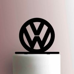 JB_Volkswagen-Logo-225-A133-Cake-Topper.jpg STL file VOLKSWAGEN LOGO TOPPER・Model to download and 3D print